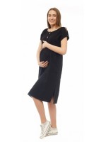 Be MaaMaa Tehotenské letné šaty kr. rukáv - čierne, veľ. XXL/XXXL