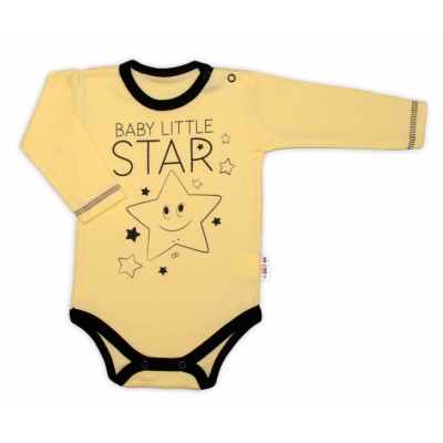 Baby Nellys Body dlhý rukáv, žlté, Baby Little Star, veľ. 74