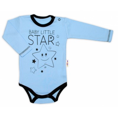Baby Nellys Body dlhý rukáv, modré, Baby Little Star