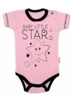 Body krátky rukáv Baby Nellys, Baby Little Star - ružové, veľ. 68