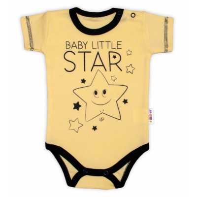 Body krátky rukáv Baby Nellys, Baby Little Star - žlté