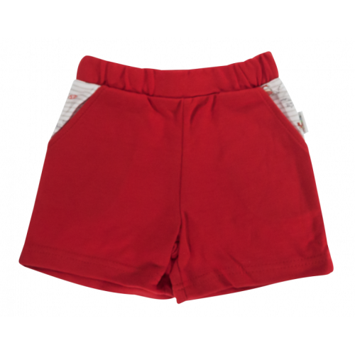 Dojčenské bavlnené nohavičky, kraťasky Mamatti Pirát - červené, veľ. 104