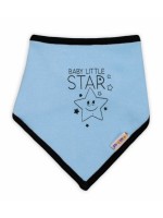 Detský bavlnený šatka na krk Baby Nellys, Baby Little Star - modrý