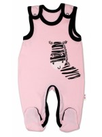 Dojčenské bavlnené dupačky Baby Nellys, Zebra - ružové, veľ. 74