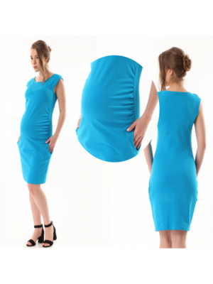 Gregx Elegantné tehotenské šaty bez rukávov - granátové, veľ. M/L