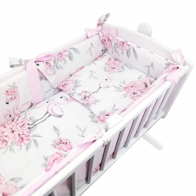 6-dielna súprava do kolísky Baby Nellys, Plameniak - růžový