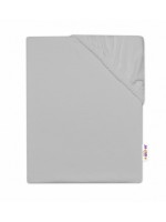 Baby Nellys Detská jersey plachta do postieľky -sivá