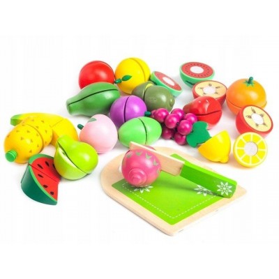 Drevené ovocie v vedierku ECO TOYS - 20 kusov