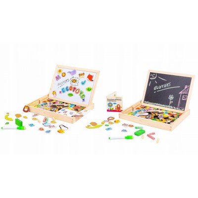 Drevená multifunkčná tabuľa magnetická ECO TOYS