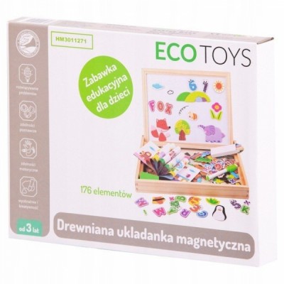 Drevená multifunkčná tabuľa magnetická ECO TOYS
