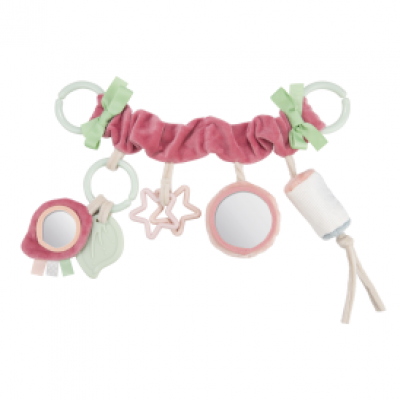 Canpol Babies Závesná plyšová hračka s rolničkou a zrkadlom Pastel Friends - ružová