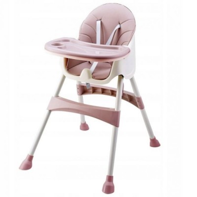 Eco toys Jedálenský stolička, stolček 2v1 - ružová