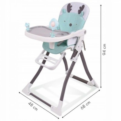 Eco toys Jedálenská stolička - Sobík tyrkys