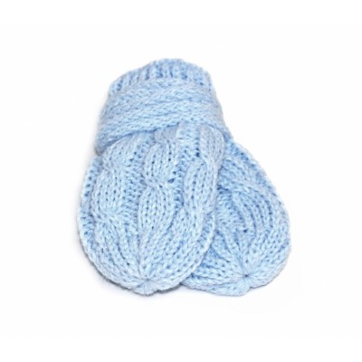 BABY NELLYS Zimné pletené dojčenské rukavičky so vzorom - sv. modré