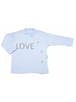 Baby Nellys Bavlnená košieľka Love zapínanie bokom - modrá, veľ. 56