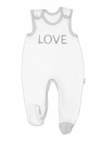 Dojčenské bavlnené dupačky Love - biele