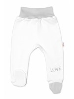 Dojčenské polodupačky, biele - Love, veľ. 68