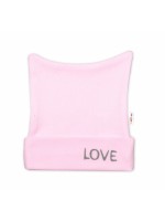 Novorodenecká čiapočka, Love -  ružová, veľ. 56