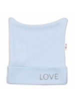 Novorodenecká čiapočka, Love - modrá, veľ. 62