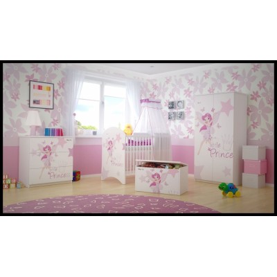 BabyBoo Detská postieľka LUX s motivom Little princess, 120 x 60 cm