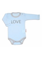 Baby Nellys Body dlhý rukáv Love - modrý, vel. 56