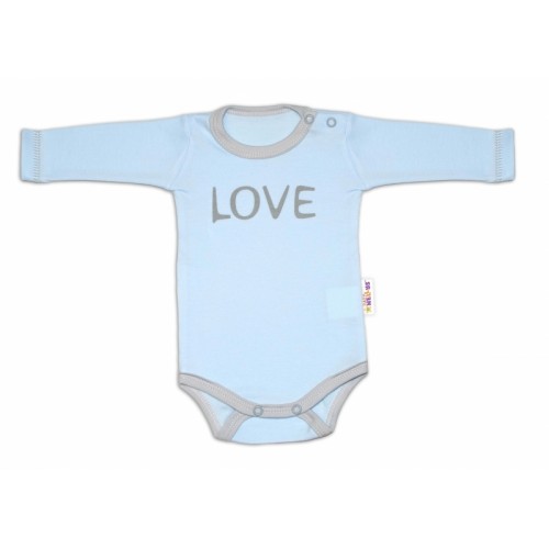 Baby Nellys Body dlhý rukáv Love - modrý, vel. 62
