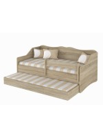 Detská posteľ s výsuvnou prístelkou 160 x 80 cm - Dub Sonoma