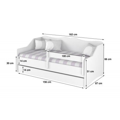 Detská posteľ LULU 160 x 80 cm - Biela Surf