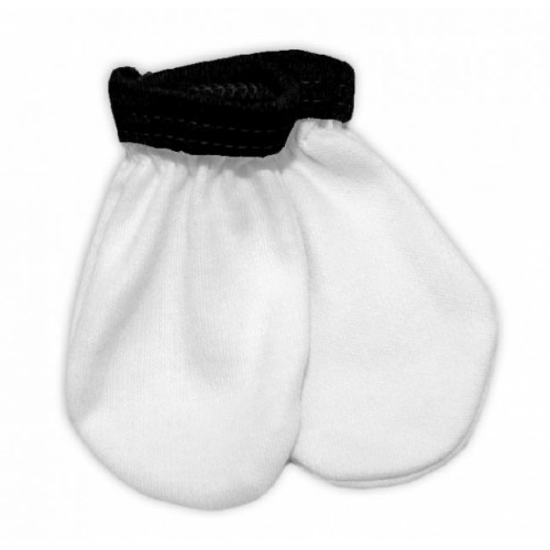 Baby Nellys  Dojčenske rukavičky - Little prince/princess - bielo/čierne