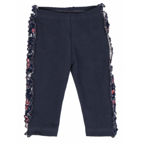 Mamatti Detské legíny s lampasmi,  Flowers - granátové, veľ. 98