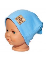 Detská funkčná čiapka s dvojitým lemom - sv. modrá
