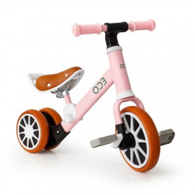 Eco toys Bicykel, odrážadlo s pedálmi - ružová