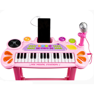 Eco Toys Klávesové organ s mikrofónom mp3 - ružové