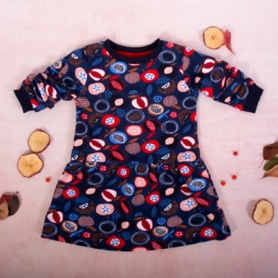 K-Baby Dievčenské bavlnené šaty, Ovocie - granátové, veľ. 86
