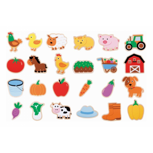 Lelin Drevená magnetická sada - 24ks