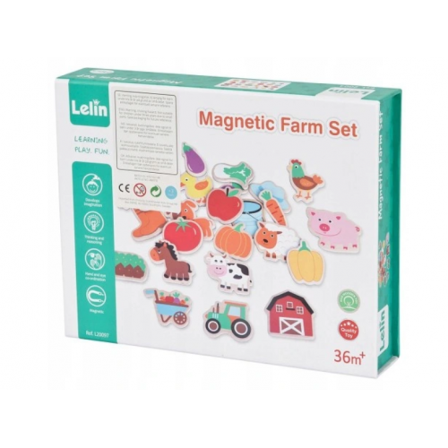 Lelin Drevená magnetická sada - 24ks
