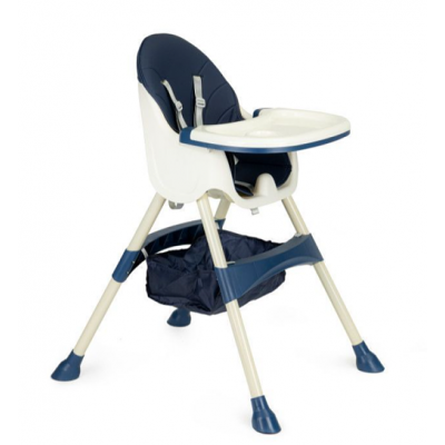 ECO TOYS Jedálenská stolička, stolček 2v1 - modrá