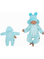 Z&Z Detský teplákový overal s kapucňou, tyrkys, veľ. 68