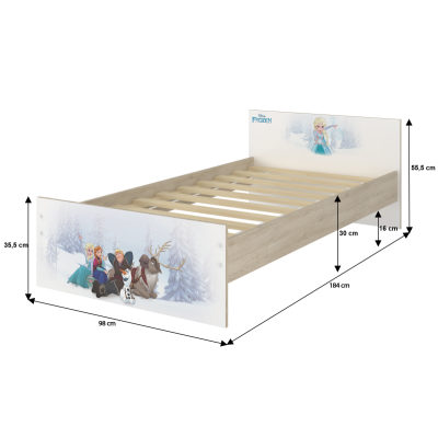 BabyBoo Detská junior posteľ Disney 180x90cm - Frozen + šuplík