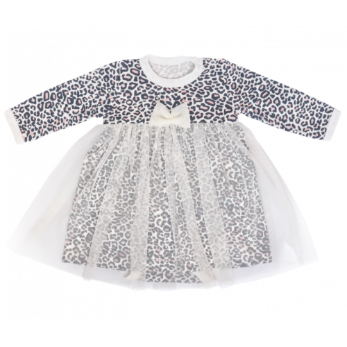 Mamatti Sukničkobody s tylom, dl. rukáv Gepardík - biele so vzorom, veľ. 80