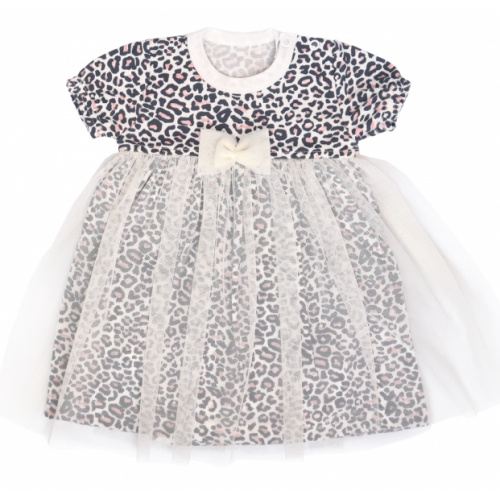 Mamatti Sukničkobody s tylom, krátký rukáv Gepardík - biele so vzorom, veľ. 86