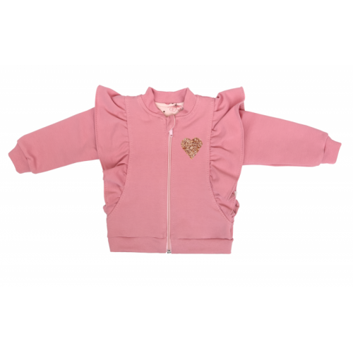 Mamatti Detská tepláková súprava zapínanie na zip, Vlčí Mák - růžová, malinová