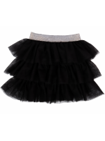 Mamatti Dojčenská tylová sukňa, Princezna Bodka - čierná se sivým pasom, veľ. 104/116