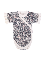 Mamatti Dojčenské body kr. rukáv, zapínanie bokom, Gepardík, s volánikom