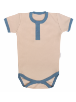 Mamatti Bavlnené body polo kr. rukáv, Dinosaurus - krémové, veľ. 80