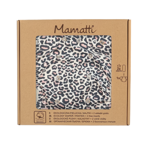 Mamatti Látková plienka EKO sada - nohavičky + 2 x plienka, Gepardík, veľ. 3 - 8 kg,