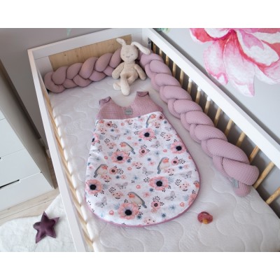 Baby Nellys Spací vak Vafel, bavlna LUX, Vtáčiki