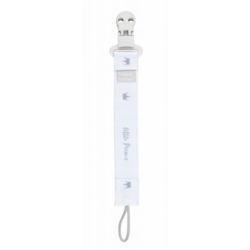 Retiazka na cumlík Canpol Babies - Little princa -biely / sivý