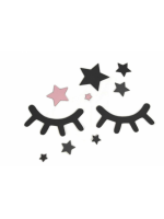 Adam Toys Dekorácie na stenu - Spiace očká s hviezdičkami, ružové