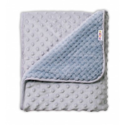 Detská luxusná obojstranná deka s Minky 80x90 cm, šedá, Baby Nellys